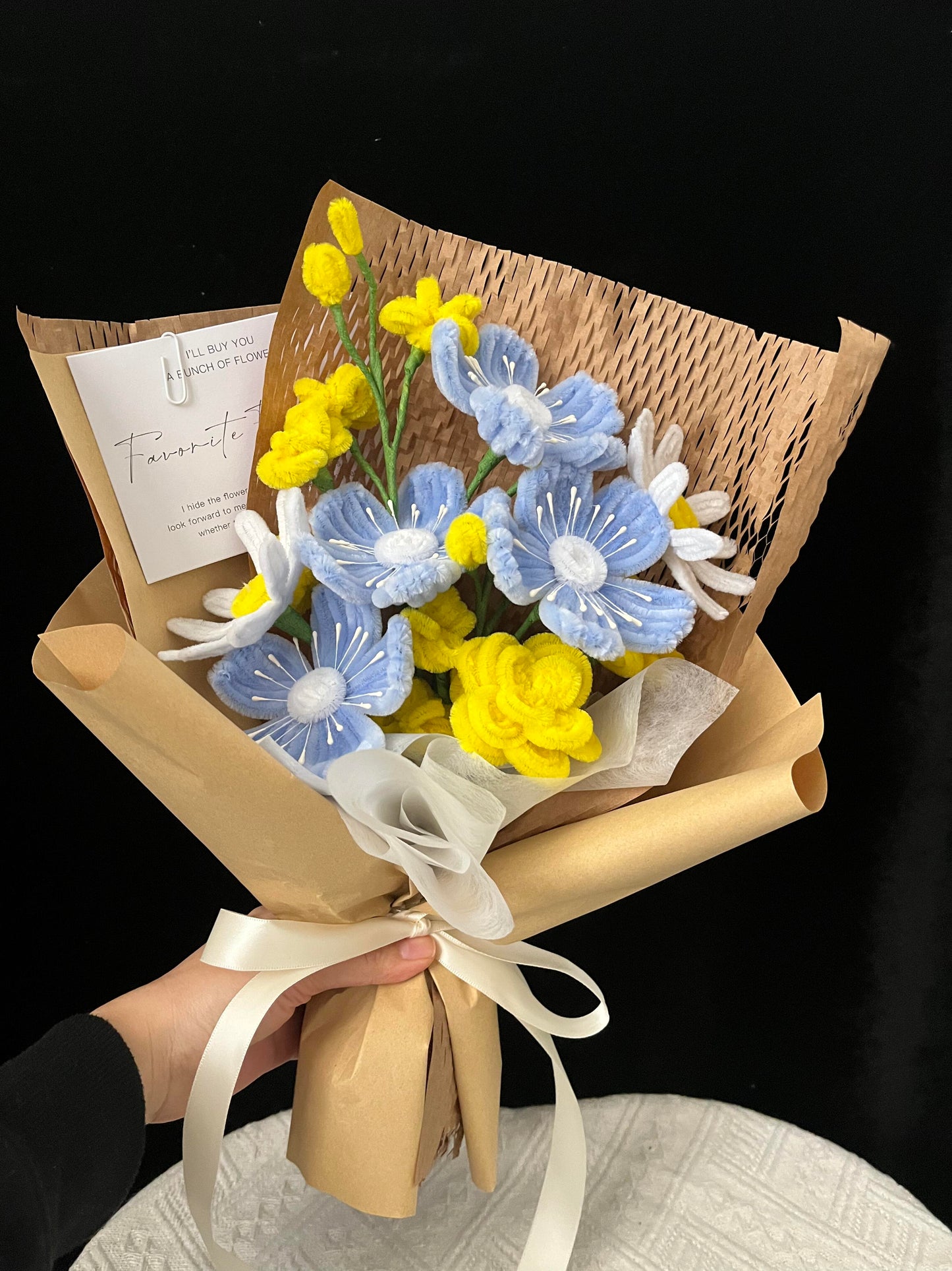 Pipe Cleaner Sunflower/Poppy Bouquet DIY Material Kit - Beginner - Friendly with Tutorial Included