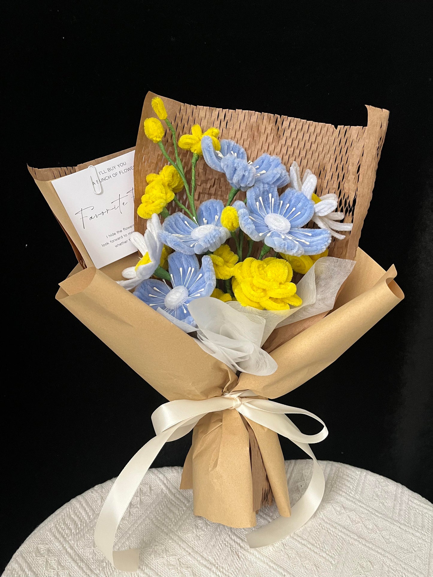 Pipe Cleaner Sunflower/Poppy Bouquet DIY Material Kit - Beginner - Friendly with Tutorial Included
