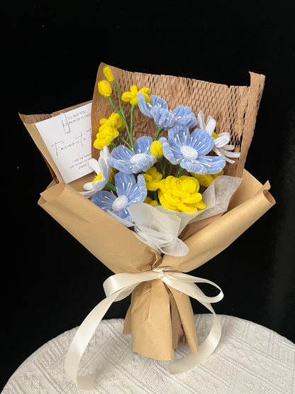 Pipe Cleaner Sunflower/Poppy Bouquet DIY Material Kit - Beginner - Friendly with Tutorial Included